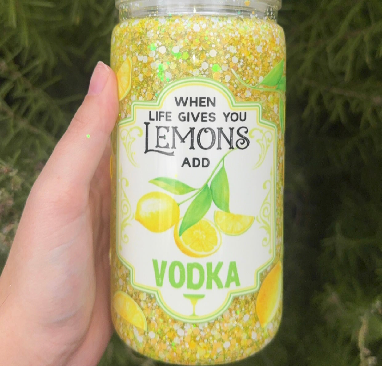 16oz LEMON SNOW-GLOBE TUMBLER