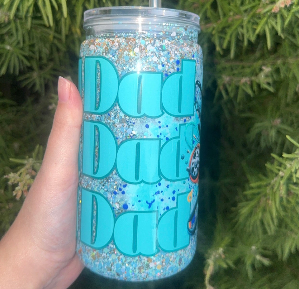 16oz DAD CUSTOM SNOW-GLOBE TUMBLER